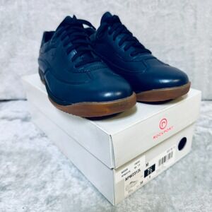 Rockport‎ Comfort Beech Tree Leather Walking Ladies Shoes Navy Gum Sole 7.5 New